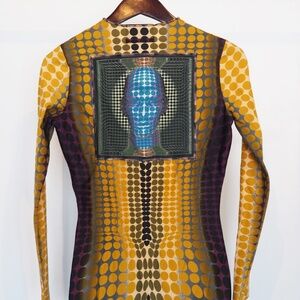Rare Jean Paul Gaultier 1990s Long-Sleeve Cyber Dots Top